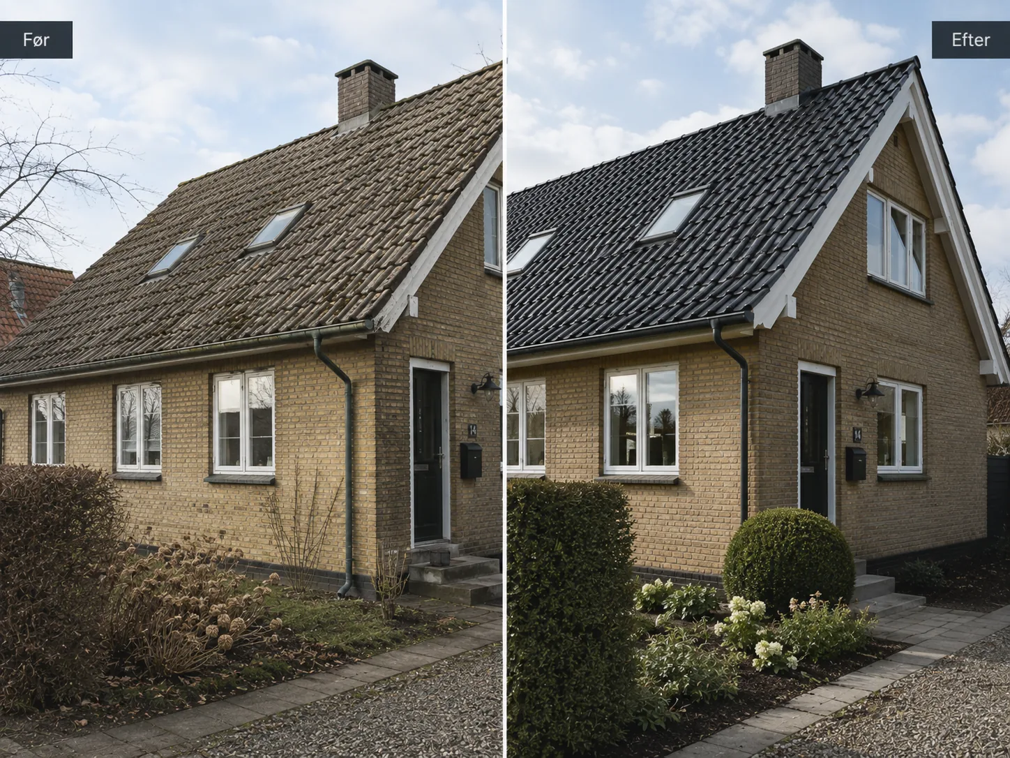 Før og efter tømrerarbejde på Falster — opgave 2
